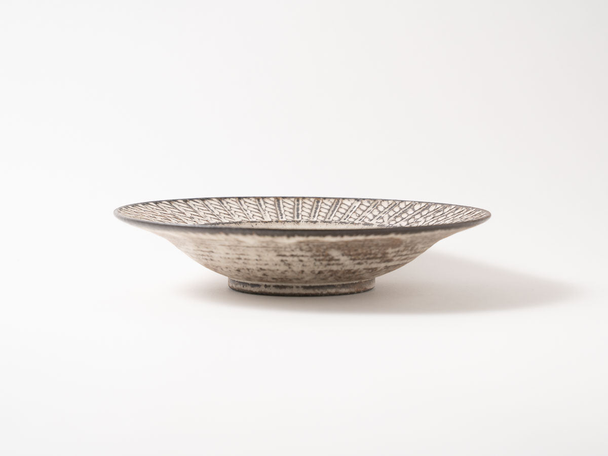 縄目リム皿 大 白【山本雅則ex25】