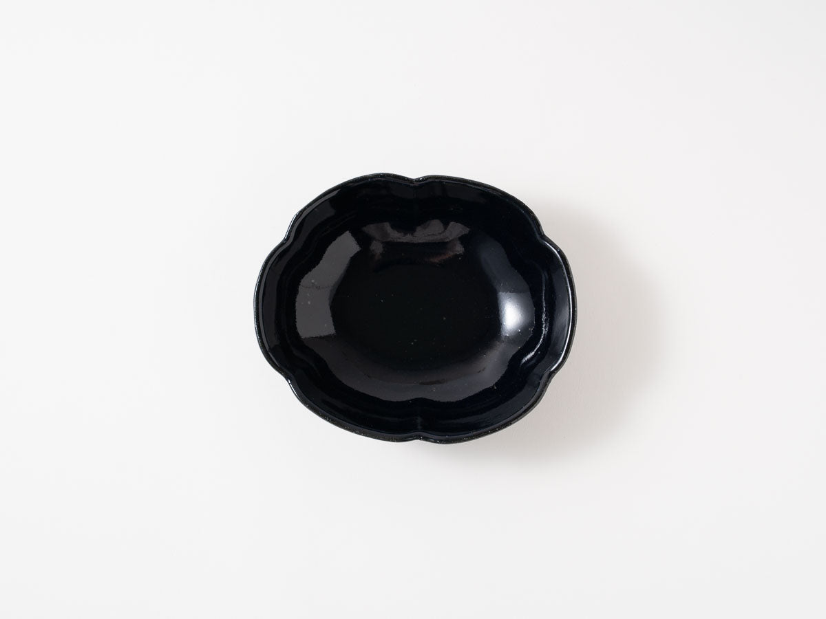 ルリ釉輪花楕円鉢【加藤仁志】