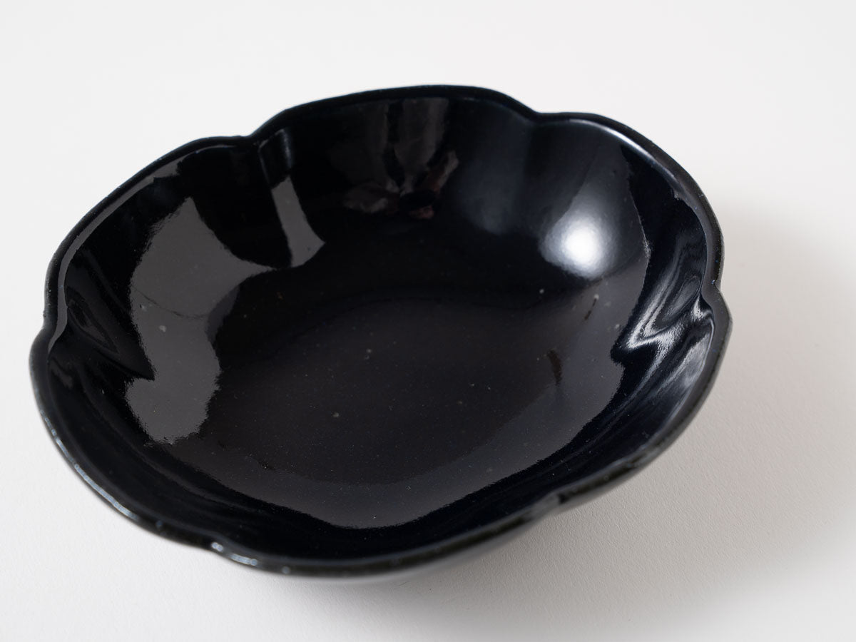 ルリ釉輪花楕円鉢【加藤仁志】