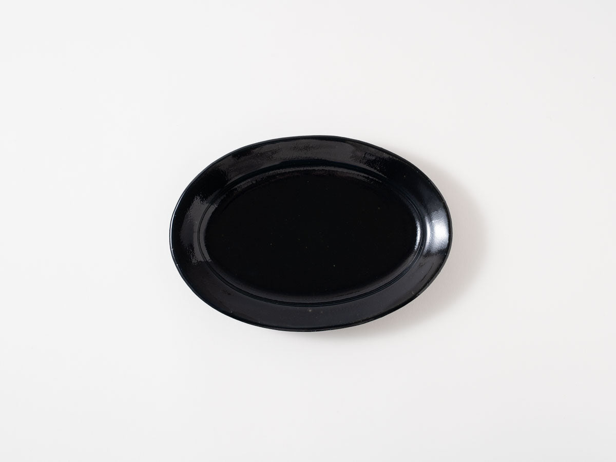 ルリ釉オーバル皿(小)【加藤仁志】