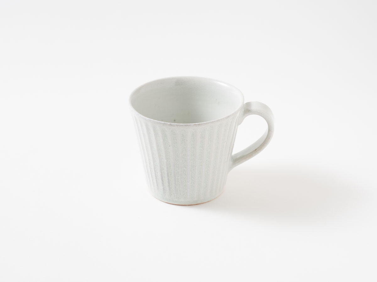 薪窯白磁鎬マグカップ【加藤仁志】