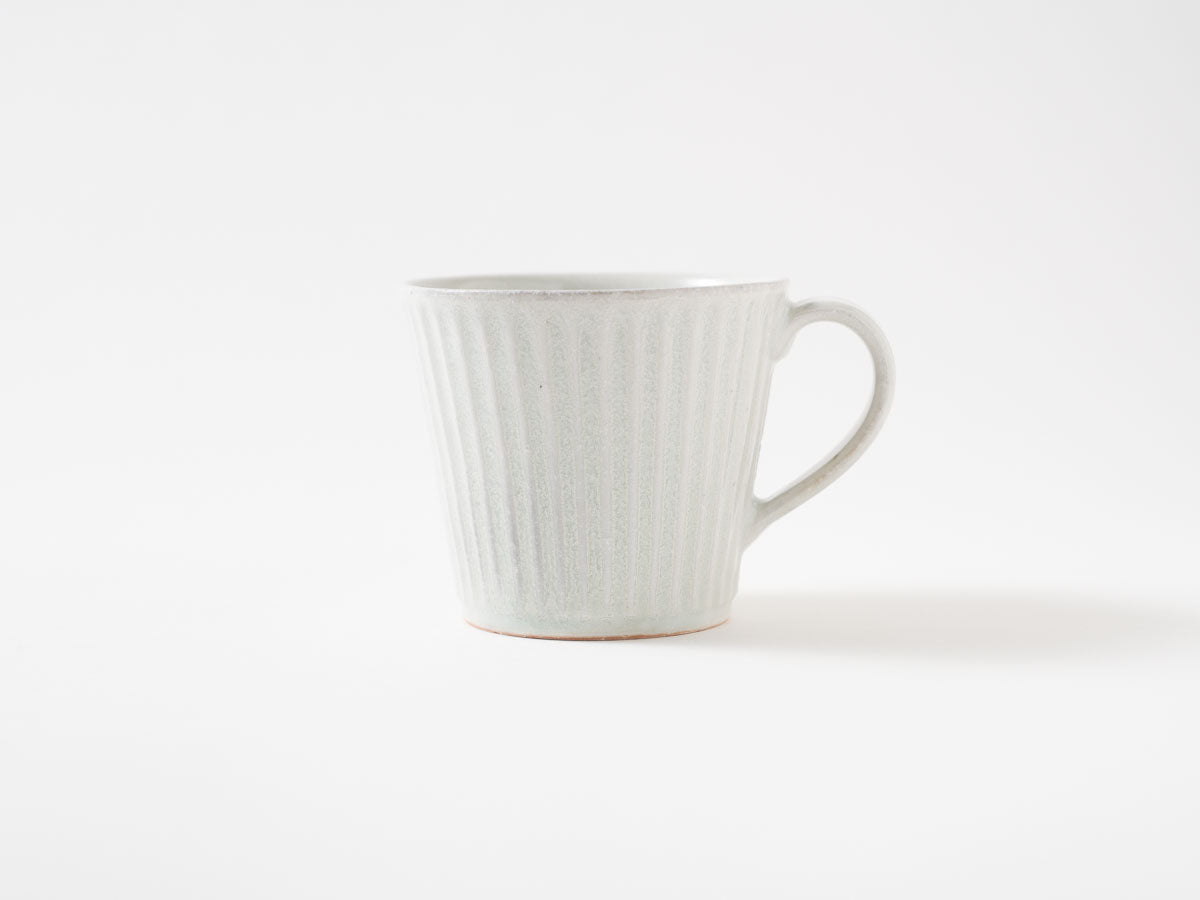 薪窯白磁鎬マグカップ【加藤仁志】