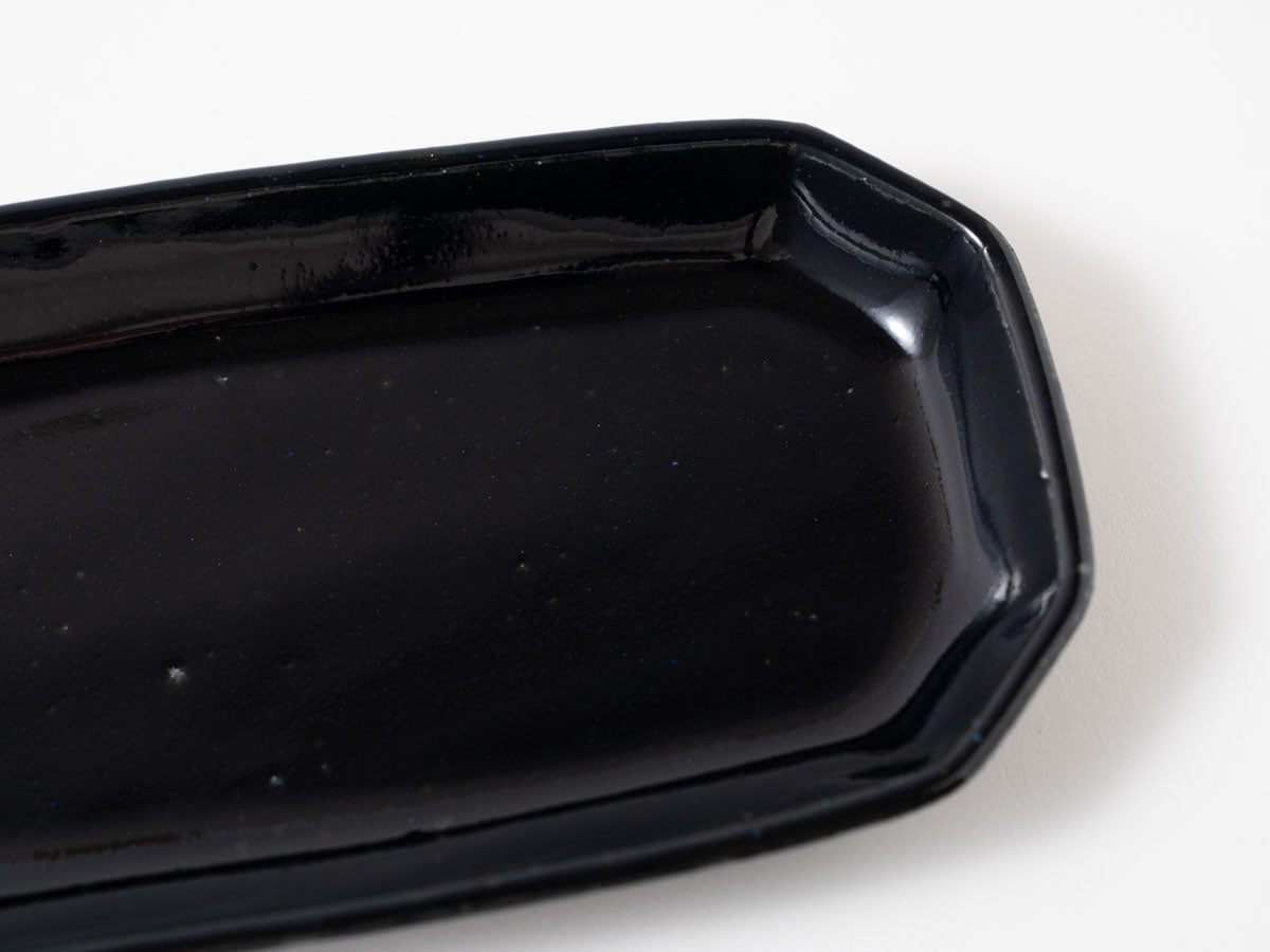 ルリ釉長方皿【加藤仁志】