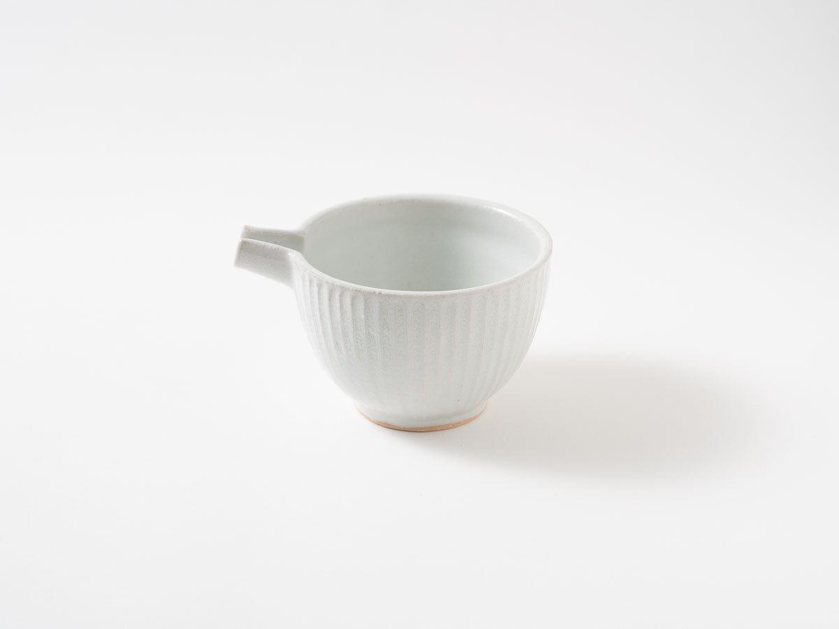 薪窯白磁鎬片口【加藤仁志】
