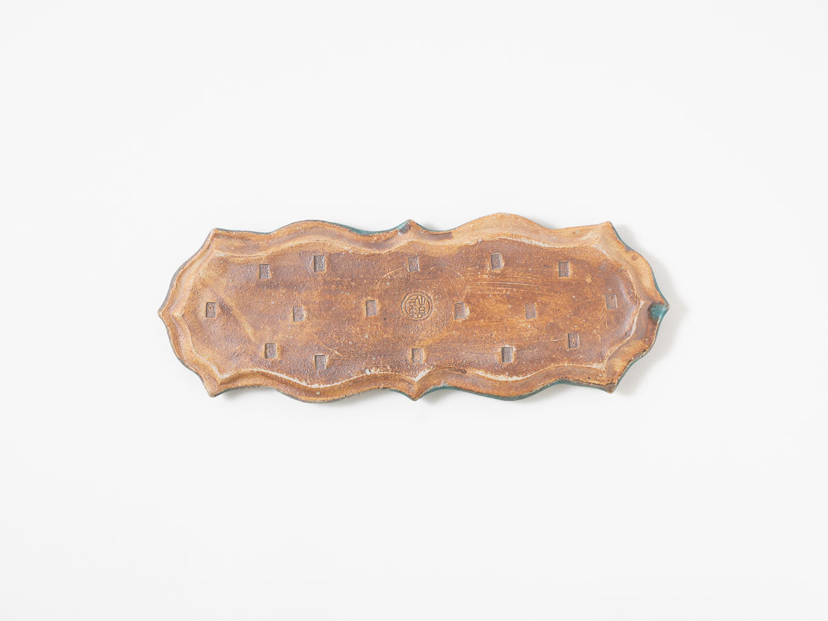 トンガリ長板皿 S 青【藤原純ex25】