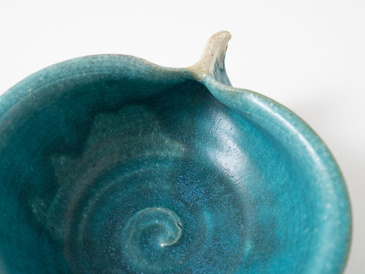 りんご鉢 特大 青【藤原純ex25】