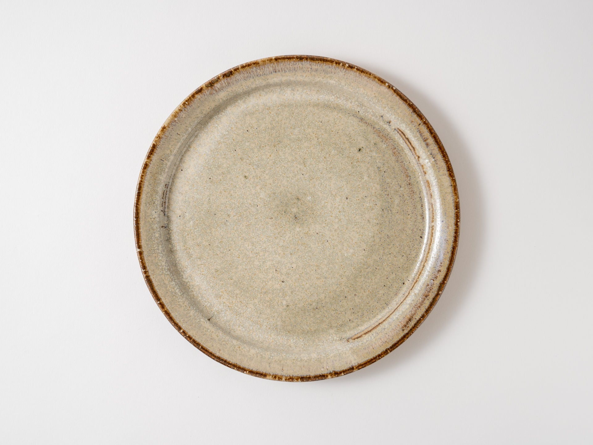 ワラ灰結晶釉7寸プレート【髙橋祐也】