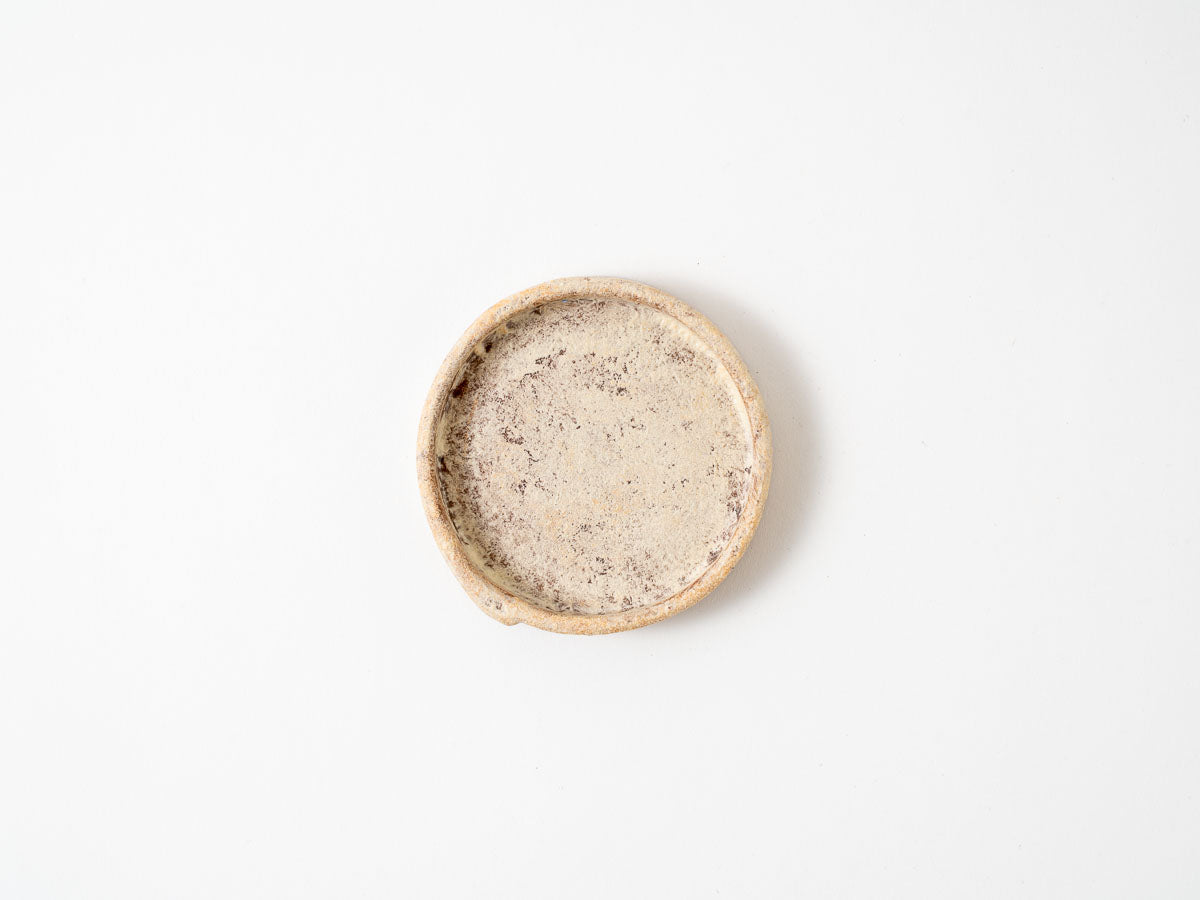 粉打(赤)立縁丸皿(豆)【梶原妙子】