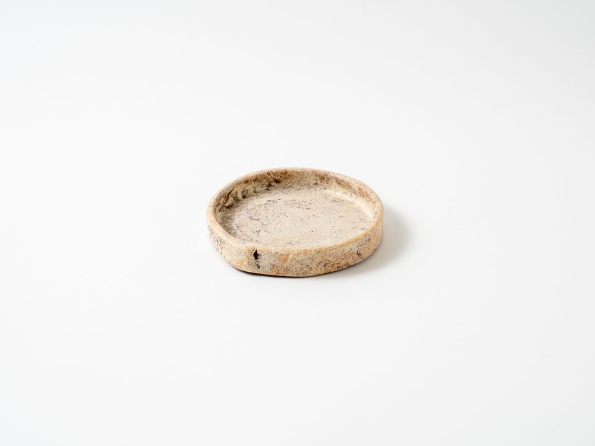 粉打(赤)立縁丸皿(豆)【梶原妙子】