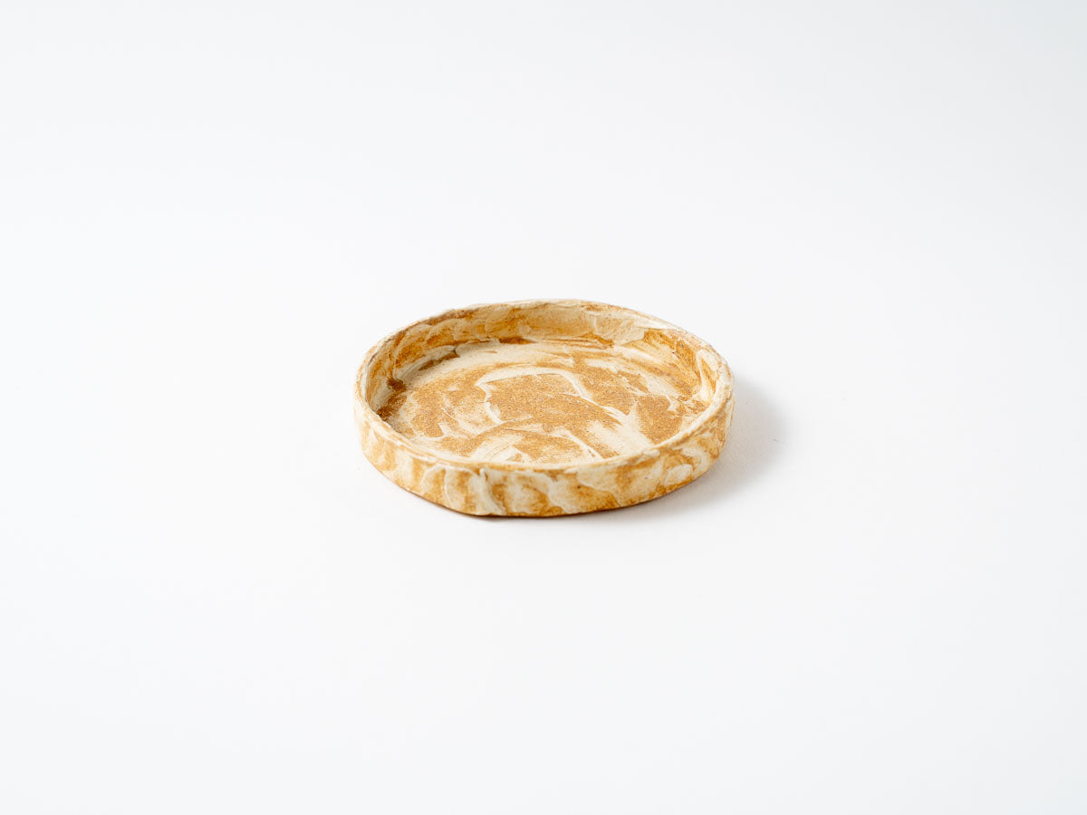 乱掻(黄)立縁丸皿(姫)【梶原妙子】