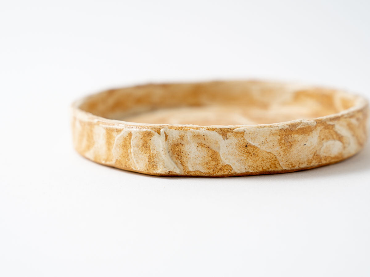 乱掻(黄)立縁丸皿(姫)【梶原妙子】