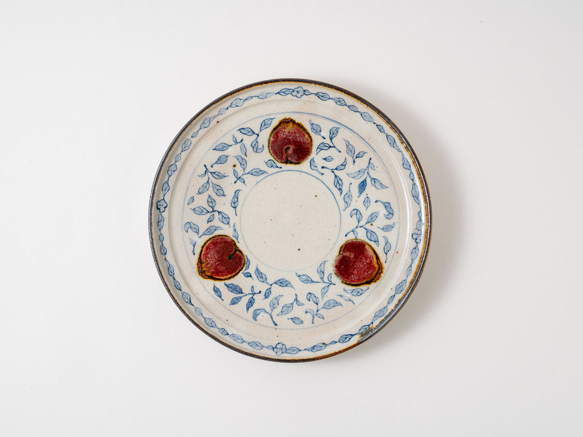 6寸皿(桃紋)【樋口真紀】