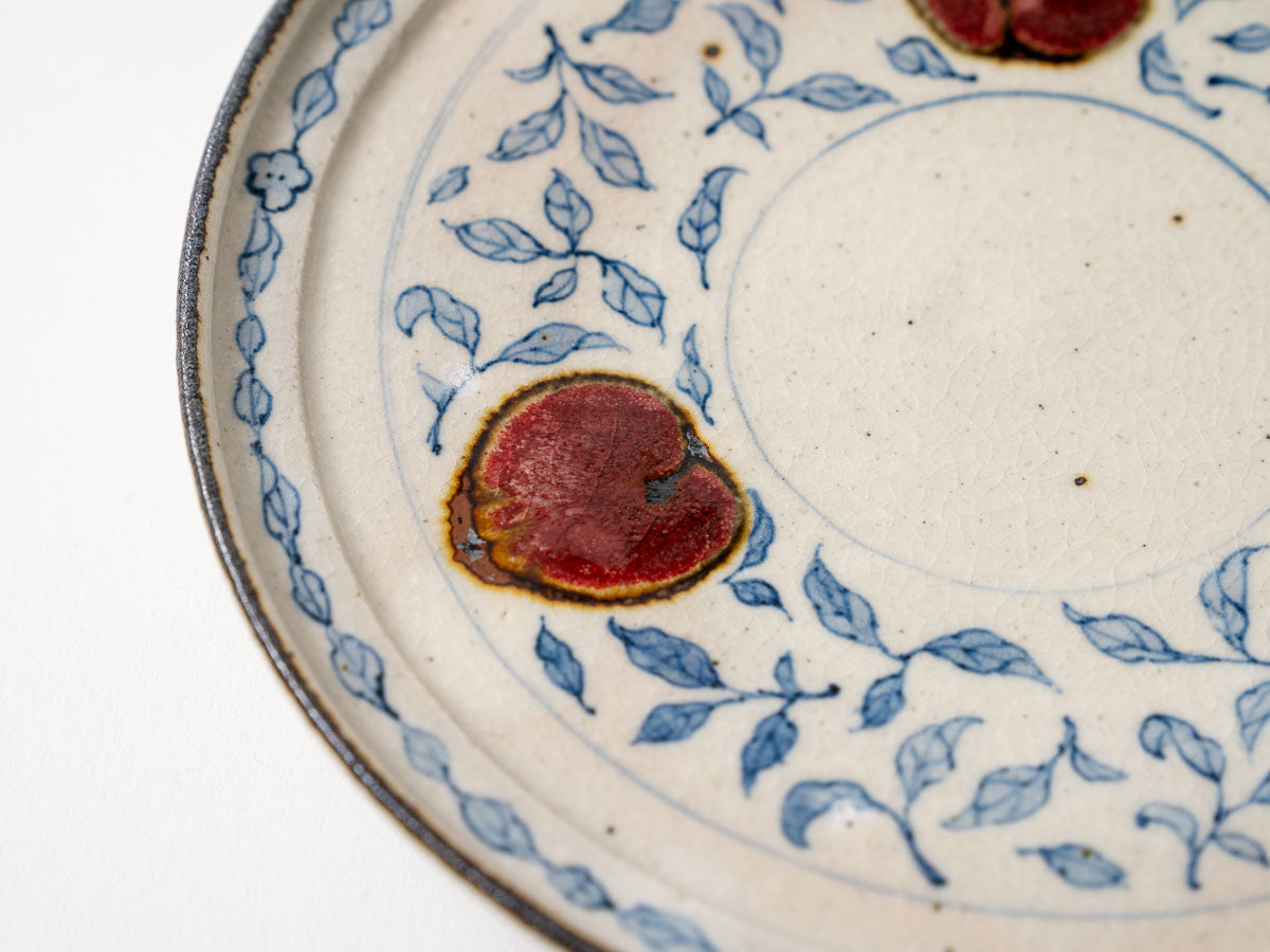 6寸皿(桃紋)【樋口真紀】