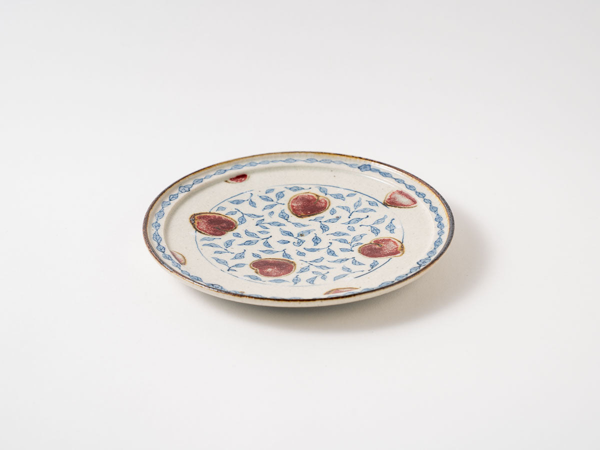 6寸皿(桃ちらし紋)【樋口真紀】