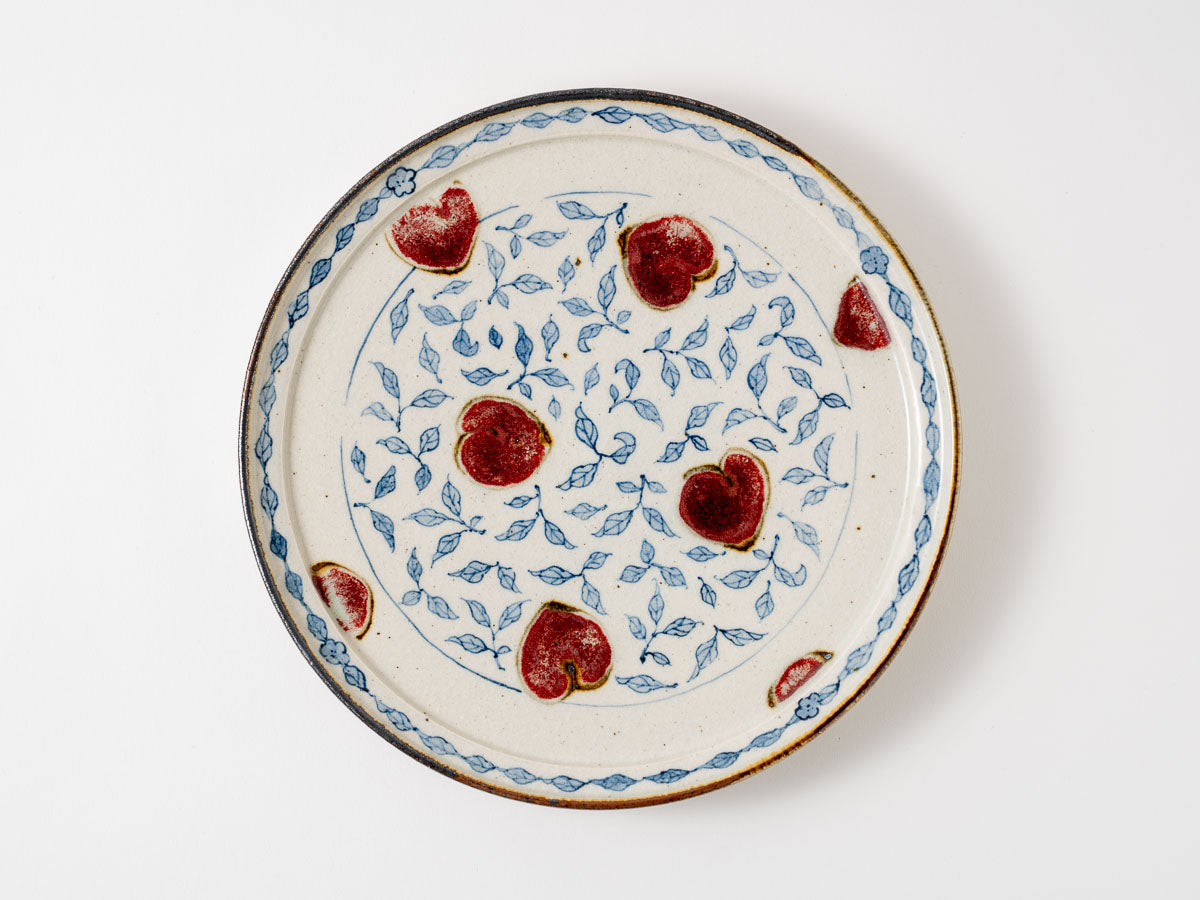 7寸皿(桃ちらし紋)【樋口真紀】