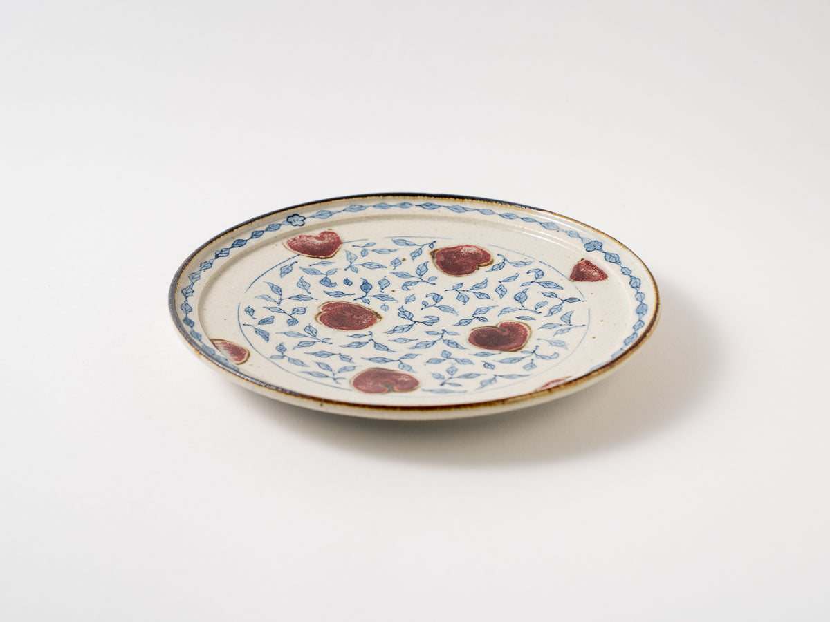 7寸皿(桃ちらし紋)【樋口真紀】