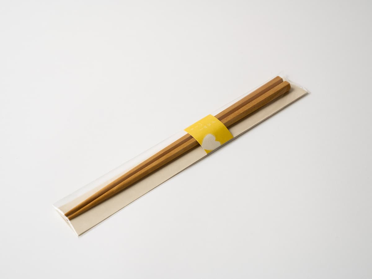ナチュラルウッド六角 イエローハート22.5【箸蔵まつかん】