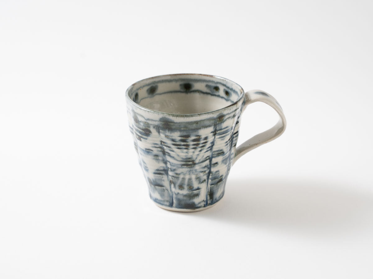 安南(磁)指なぶりマグカップ 花火唐草【横田勝郎】