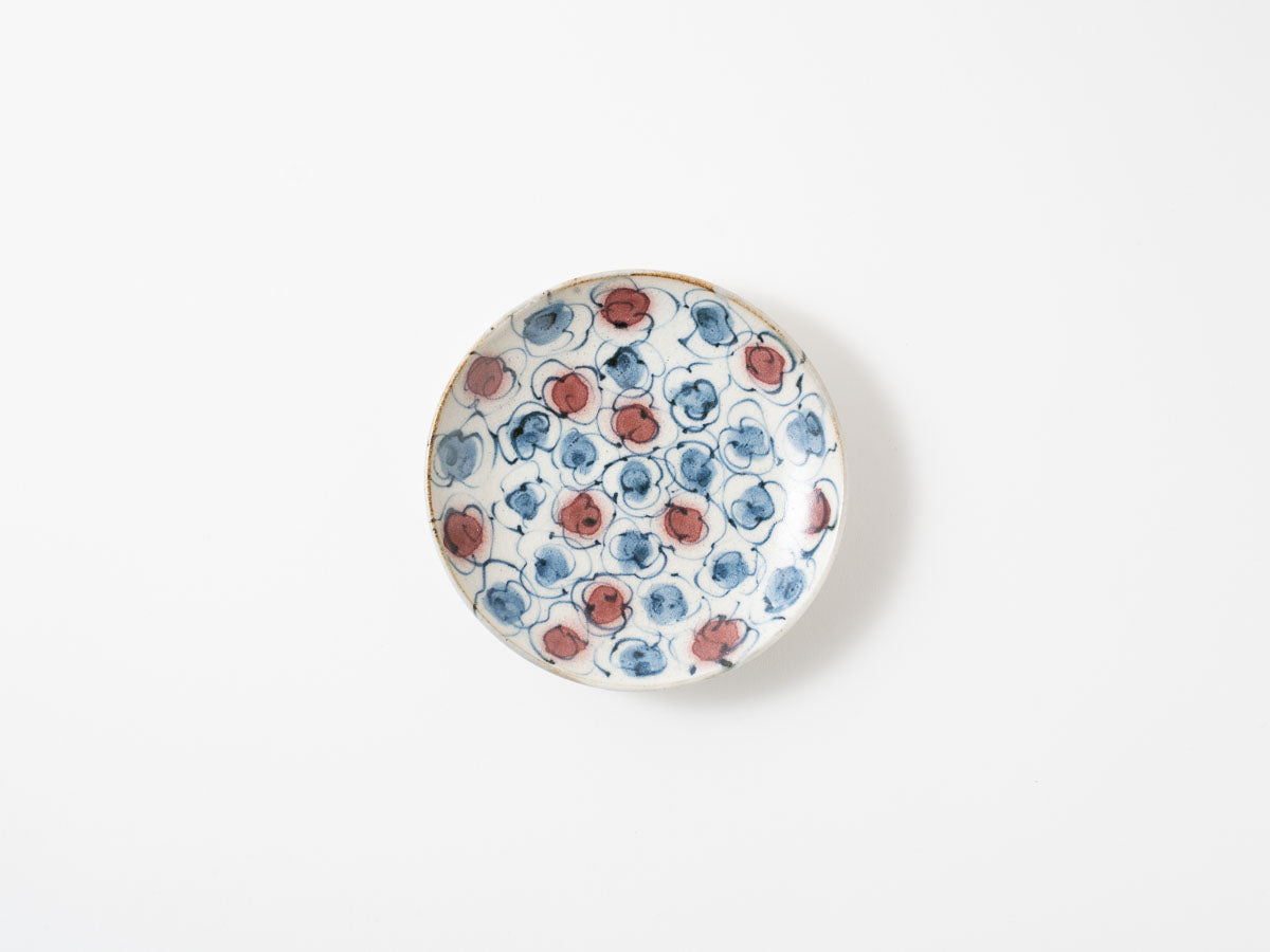 安南マット 花雲 四寸皿 【横田勝郎】