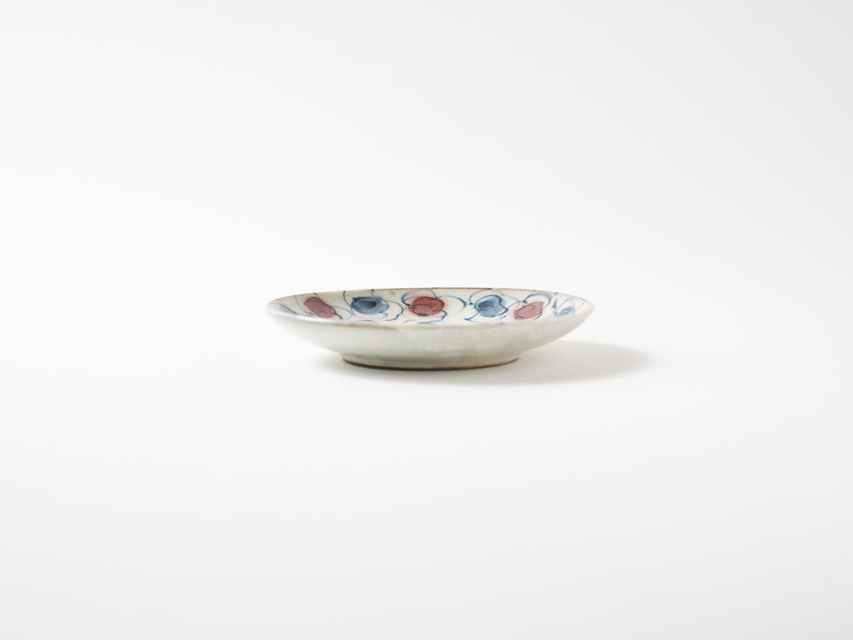 安南マット 花雲 四寸皿 【横田勝郎】