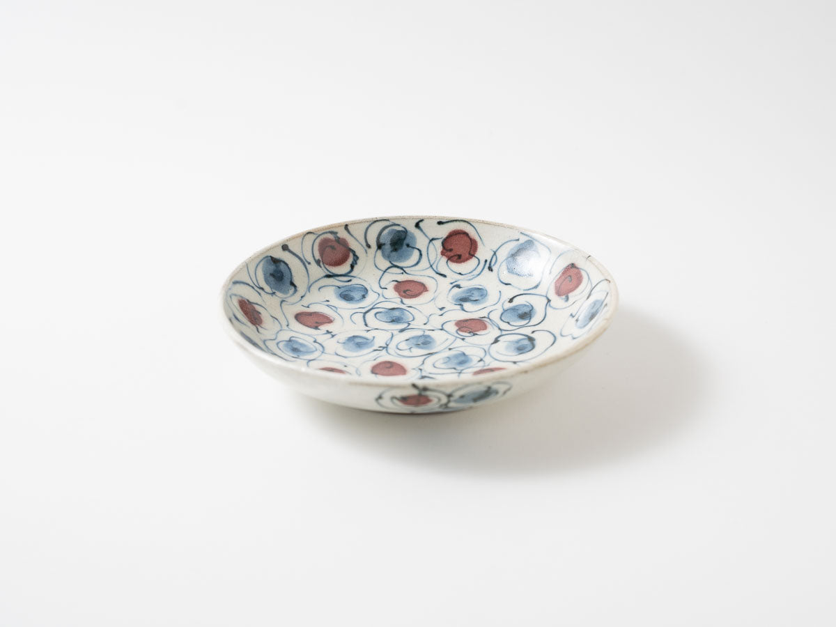 安南マット 花雲 五寸皿 【横田勝郎】