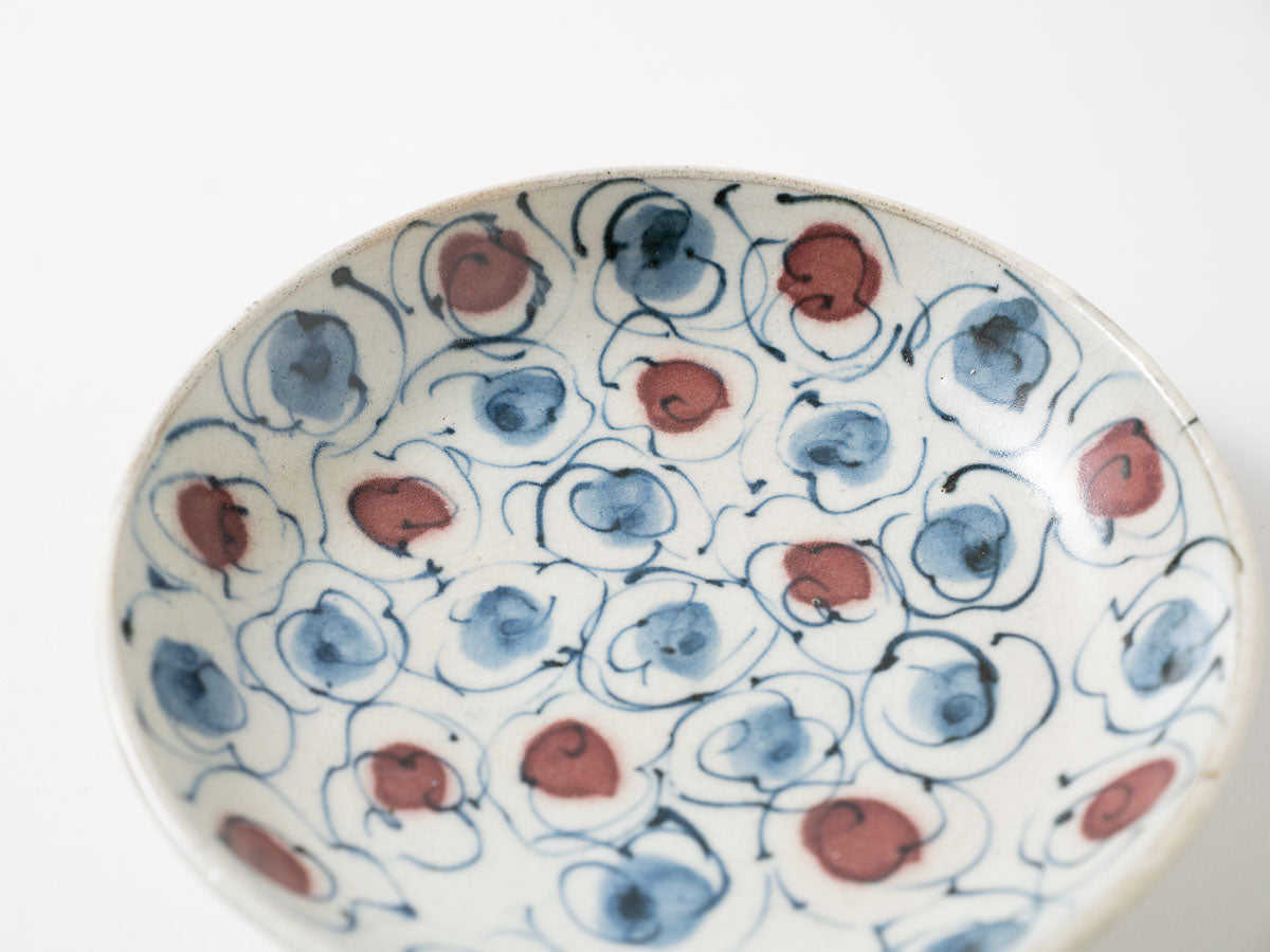 安南マット 花雲 五寸皿 【横田勝郎】