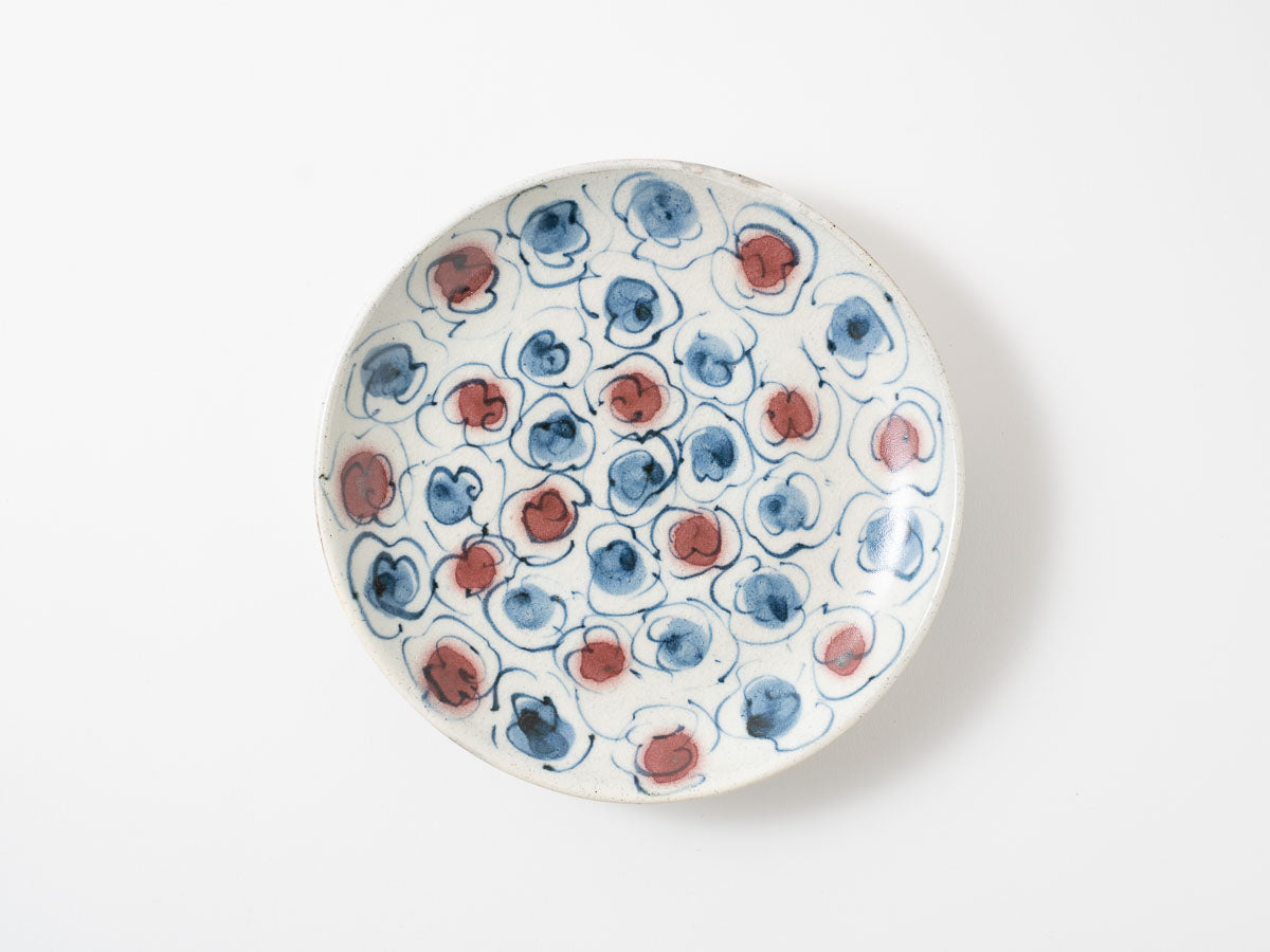 安南マット 花雲 六寸皿 【横田勝郎】