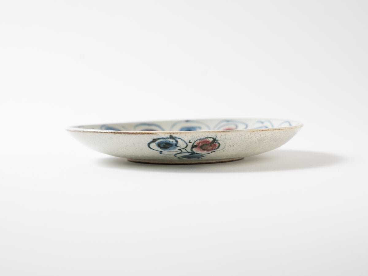 安南マット 花雲 六寸皿 【横田勝郎】