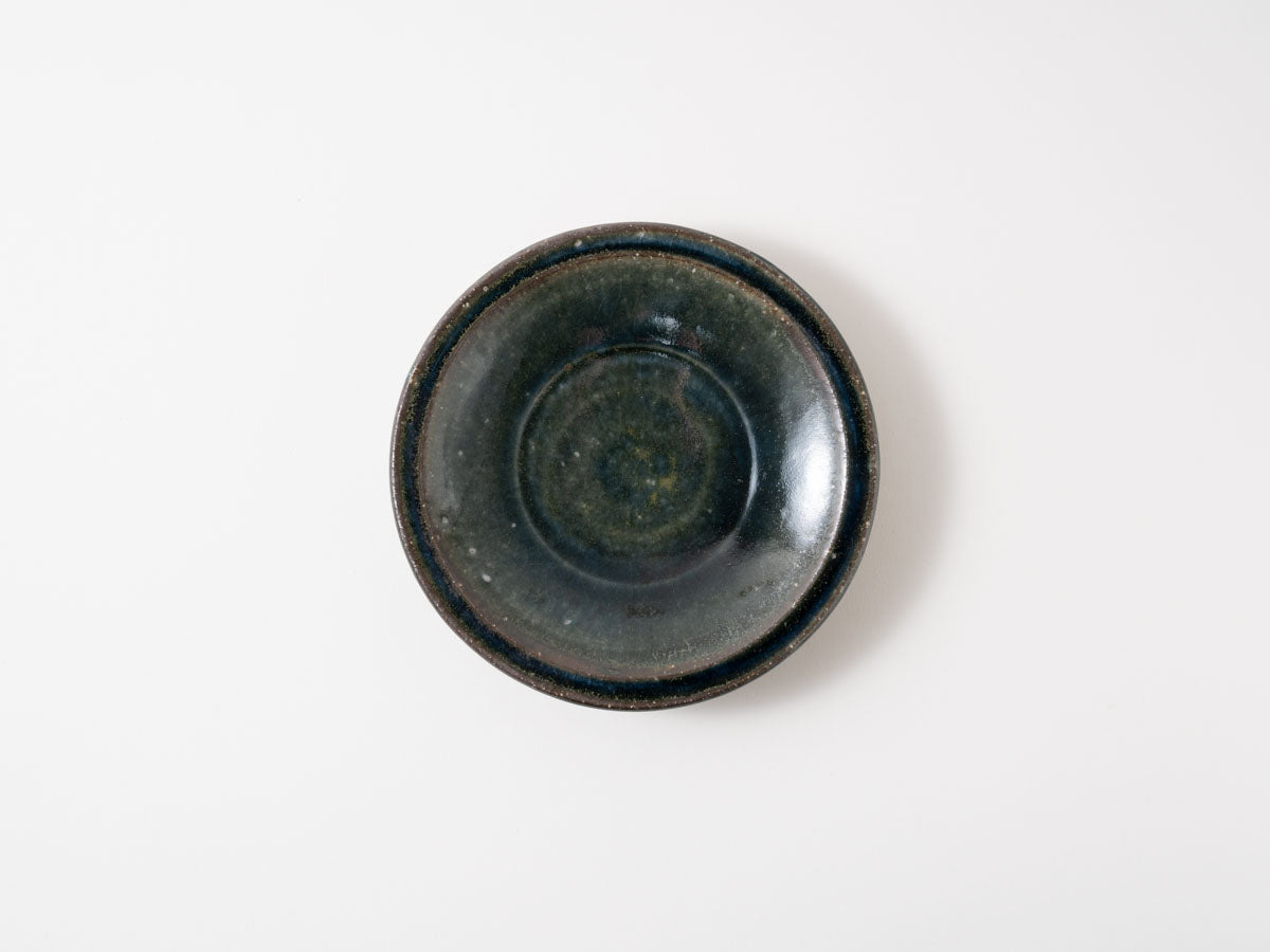 灰青彩コーヒーソーサー【山本泰三_2405】