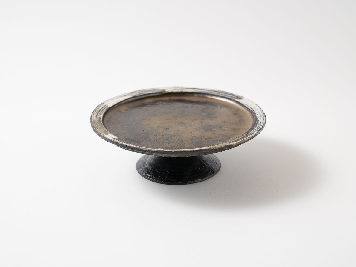 泥彩刷毛目コンポート皿 中【平井悠一】