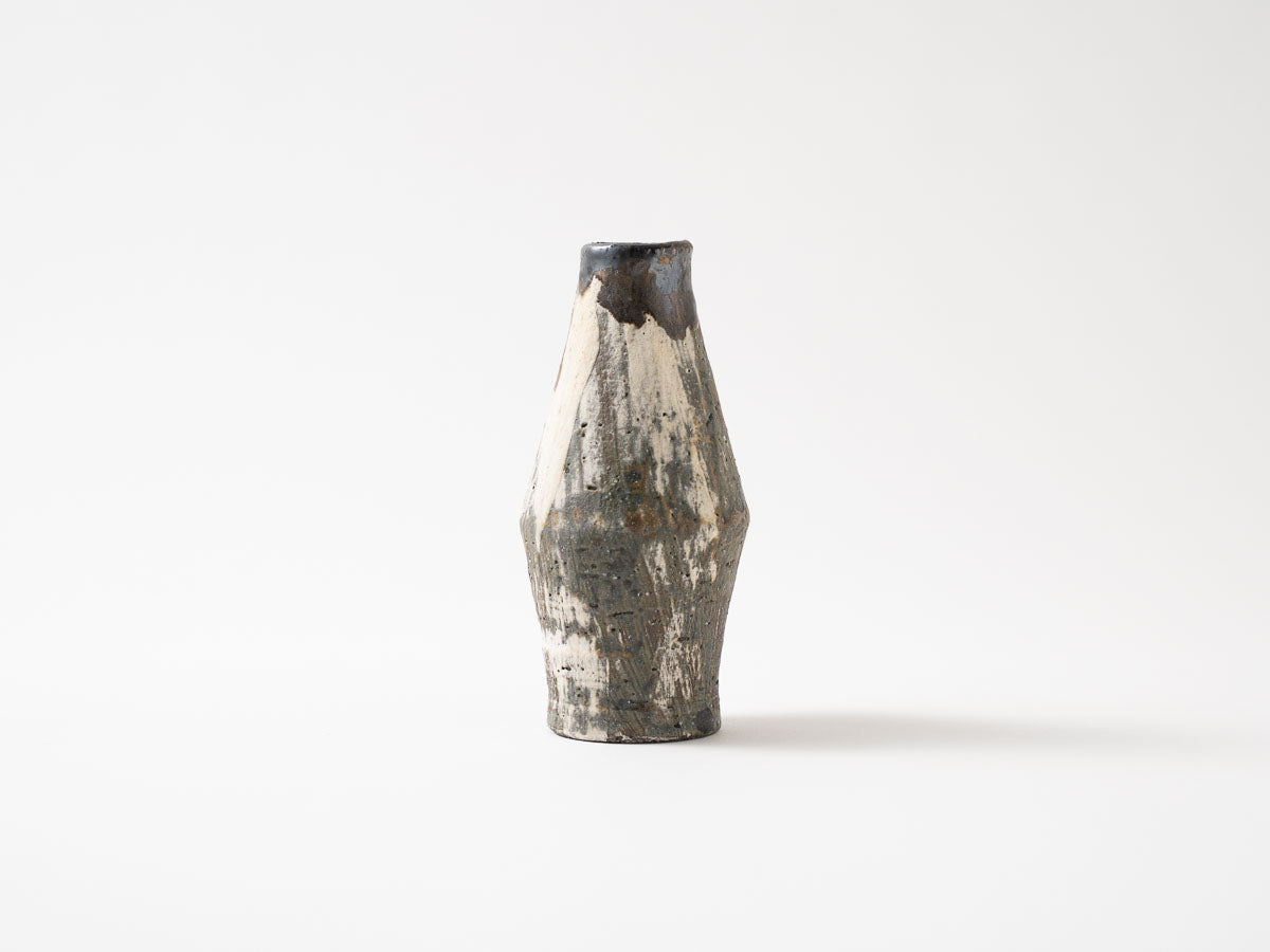 泥彩刷毛目花器【平井悠一】