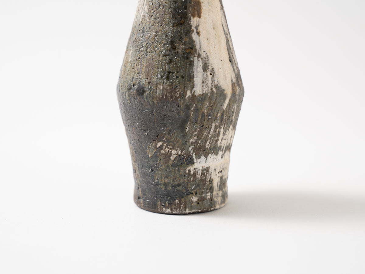 泥彩刷毛目花器【平井悠一】