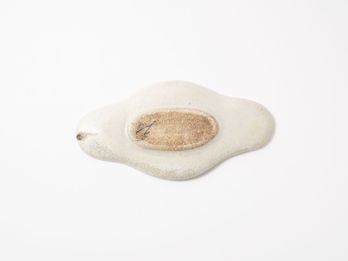 ひしプレート 浅 白抹茶【藤原志鈴香】