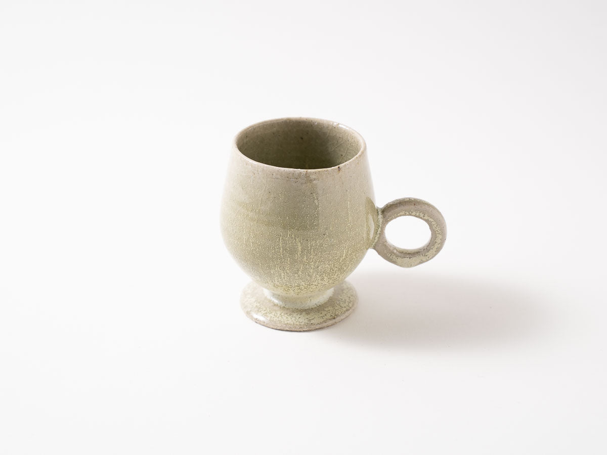 足付カップ 白抹茶【藤原志鈴香】