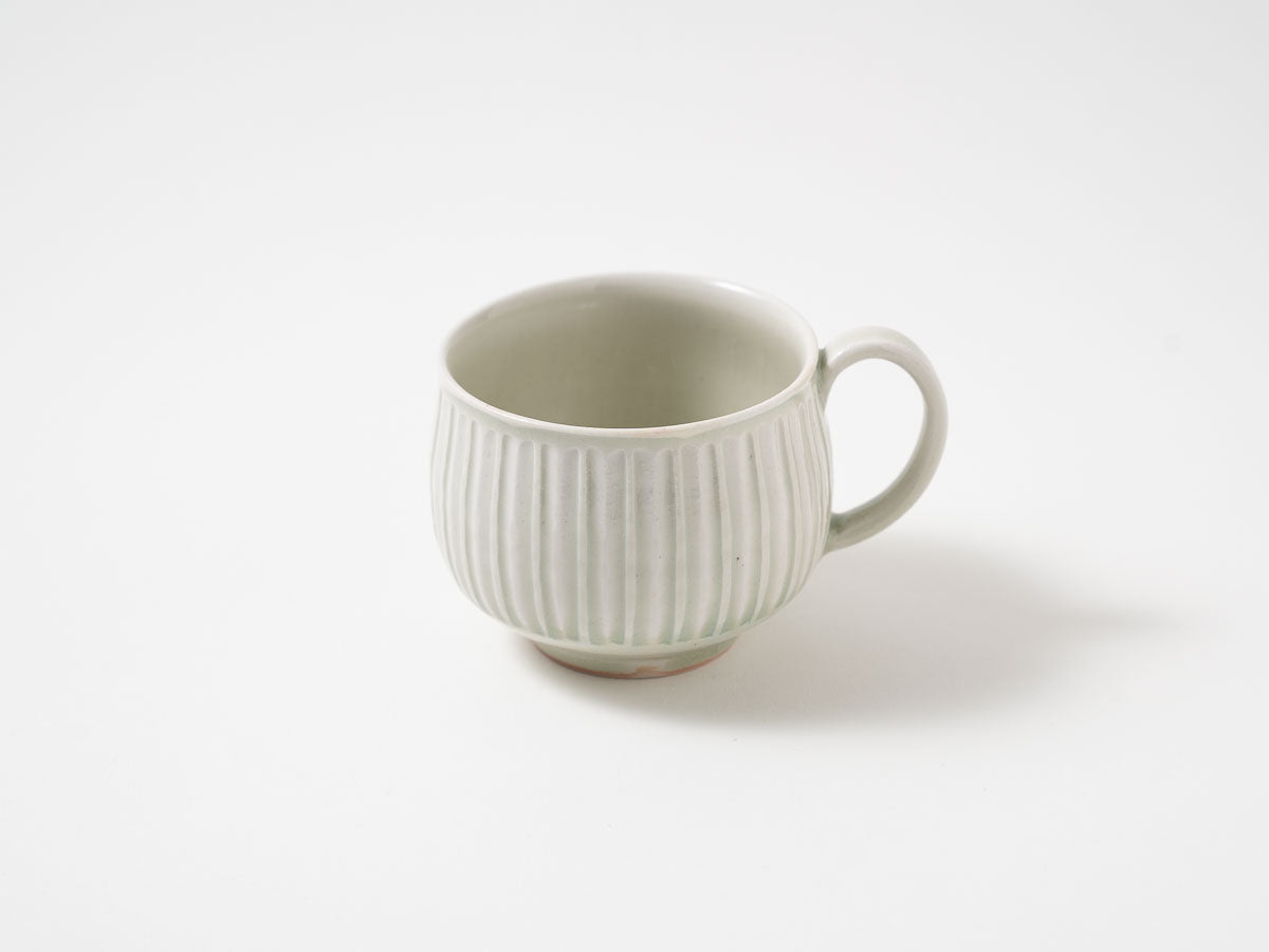 緑白釉鎬マグ【鈴木まどか】