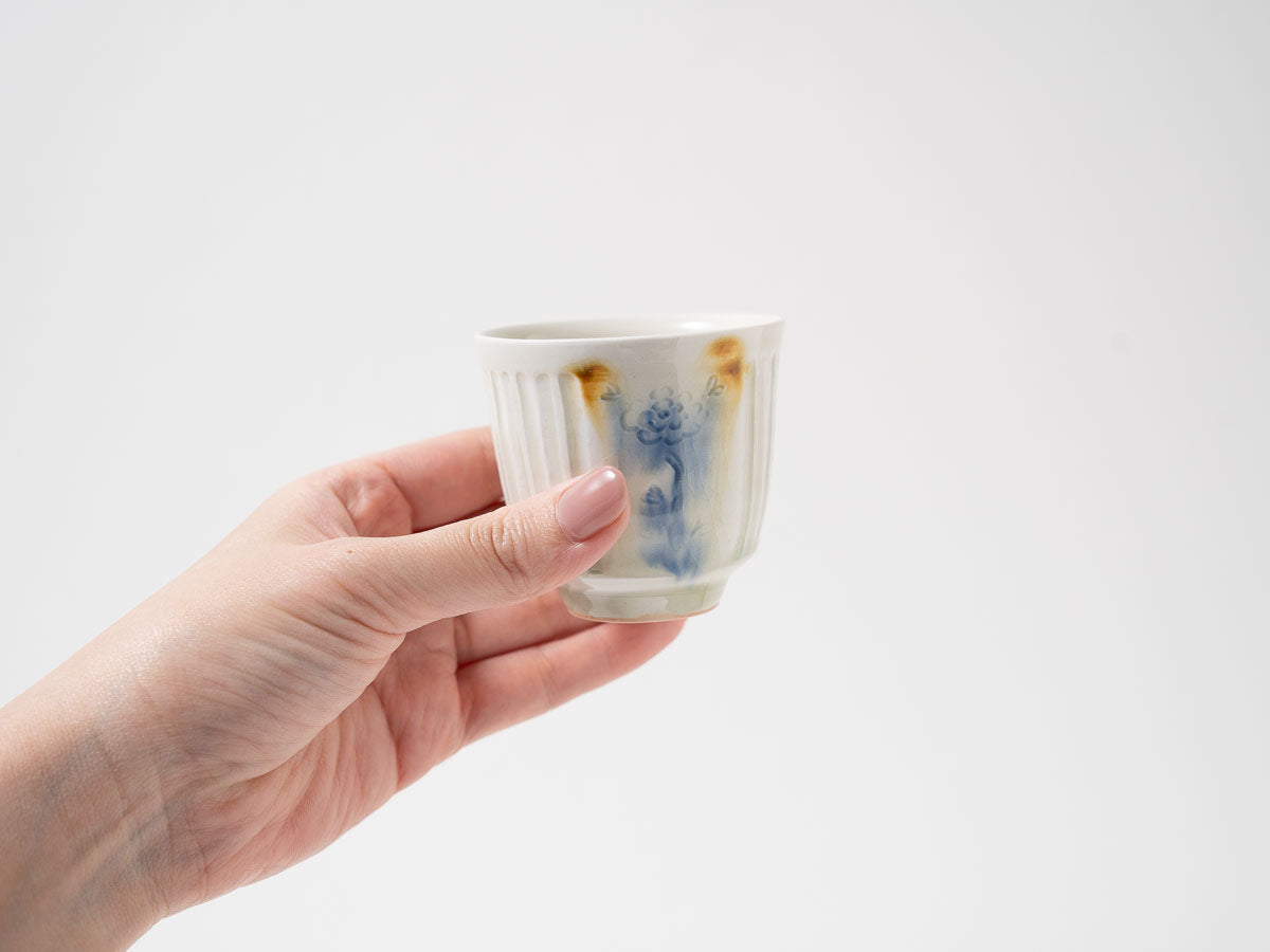 彫花紋鎬鉄彩茶杯【鈴木まどか】