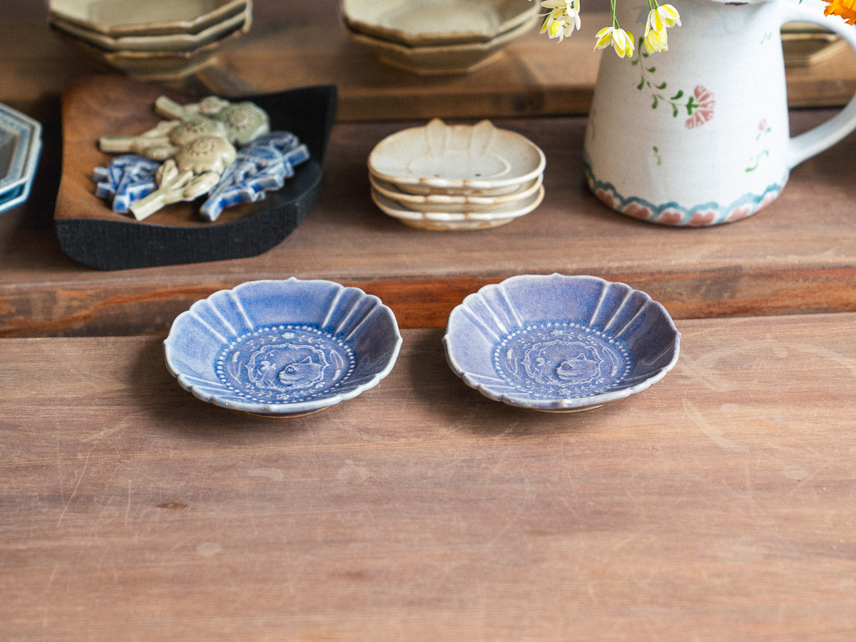 ネコ紋輪花小鉢【山崎瞳】