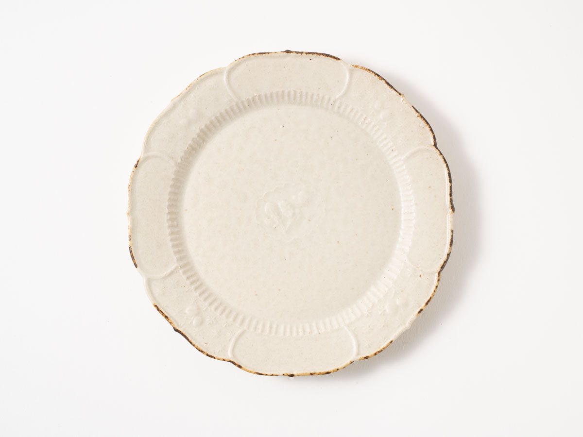 タンポポ紋輪花リム皿【山崎瞳】