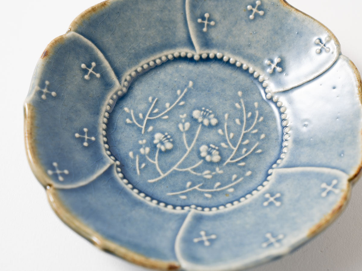 草花紋輪花小皿【山崎瞳】