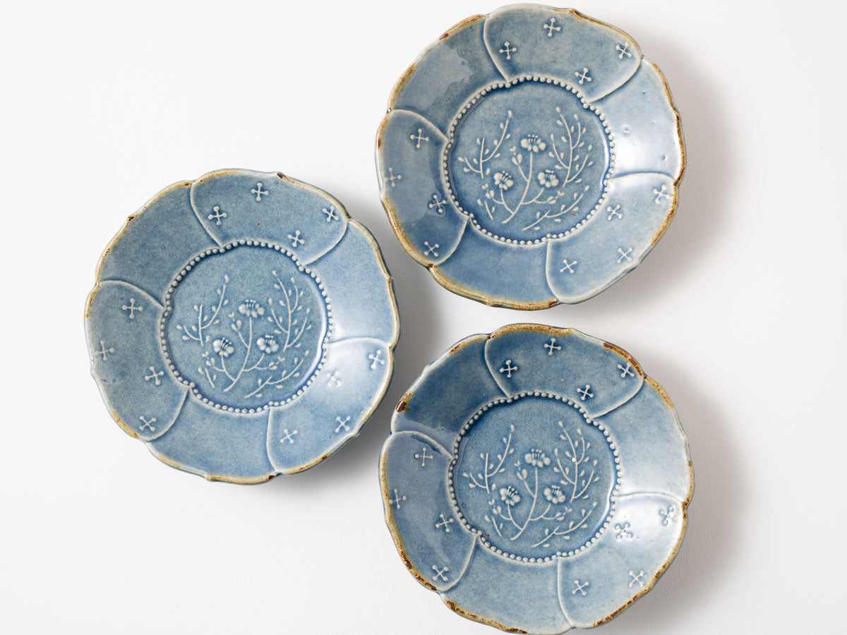 草花紋輪花小皿【山崎瞳】