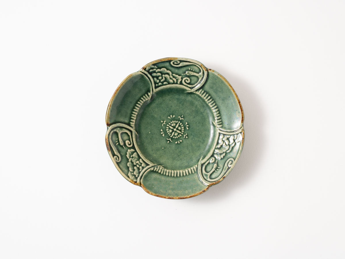 花鳥紋輪花小皿【山崎瞳】