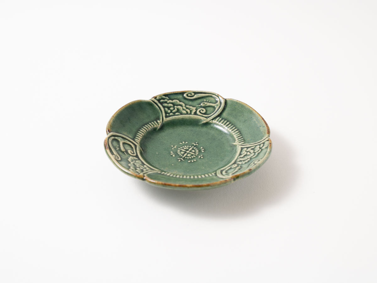 花鳥紋輪花小皿【山崎瞳】