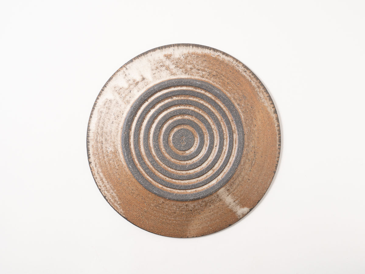 縄目リム平皿 7寸 白【山本雅則ex25】