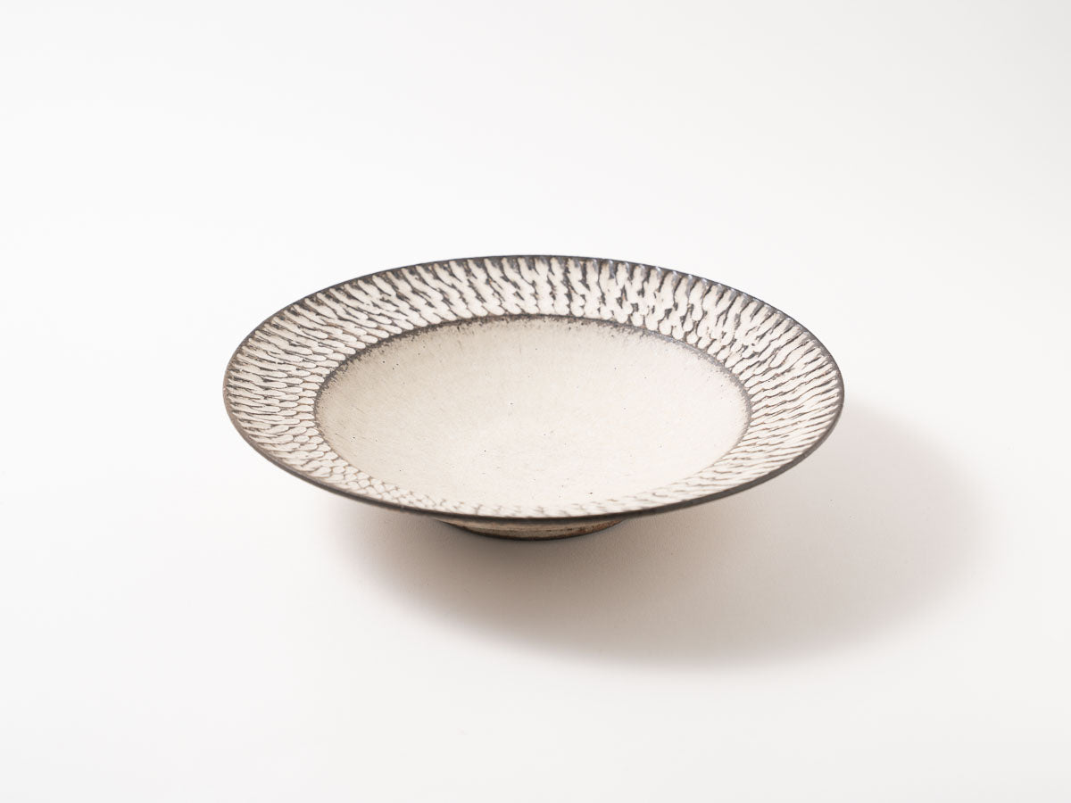 しのぎリム皿 大 白【山本雅則ex25】