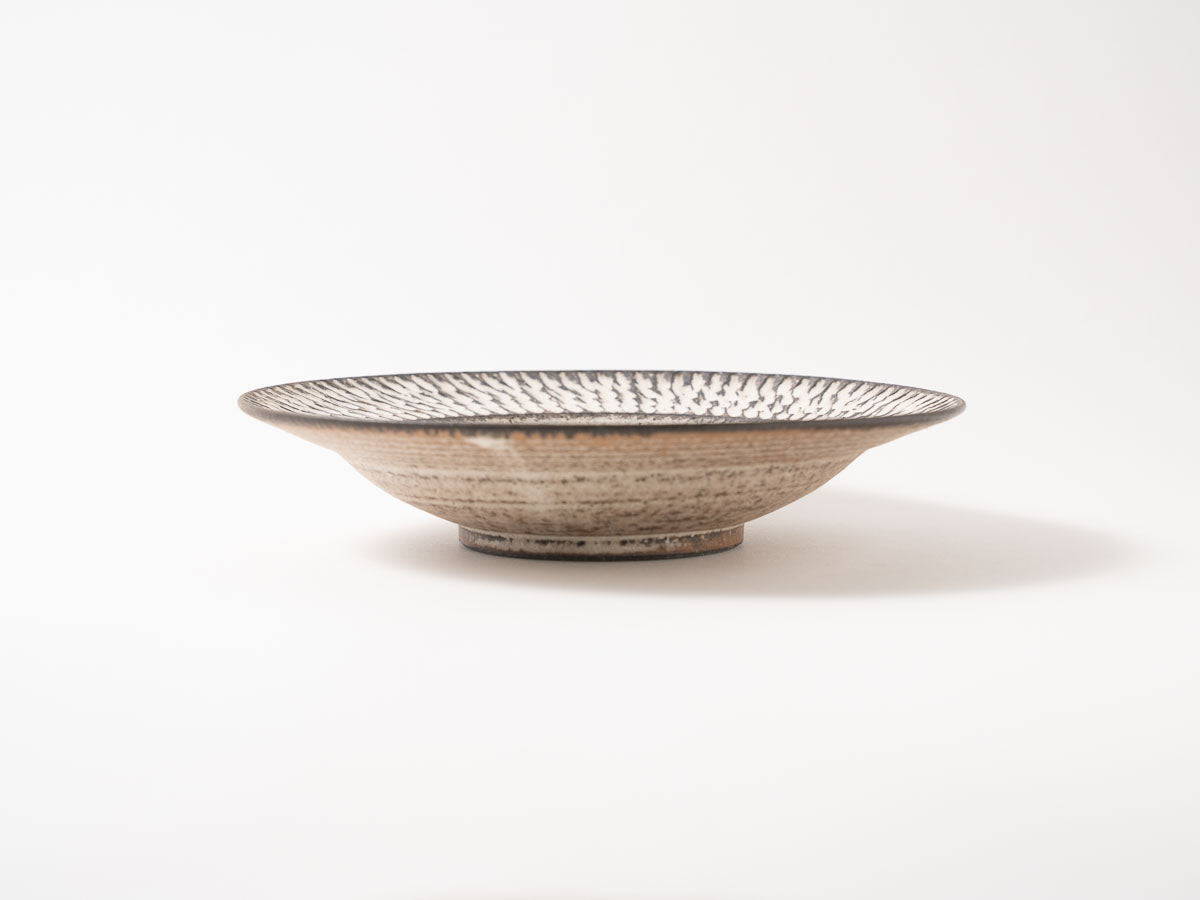 しのぎリム皿 大 白【山本雅則ex25】