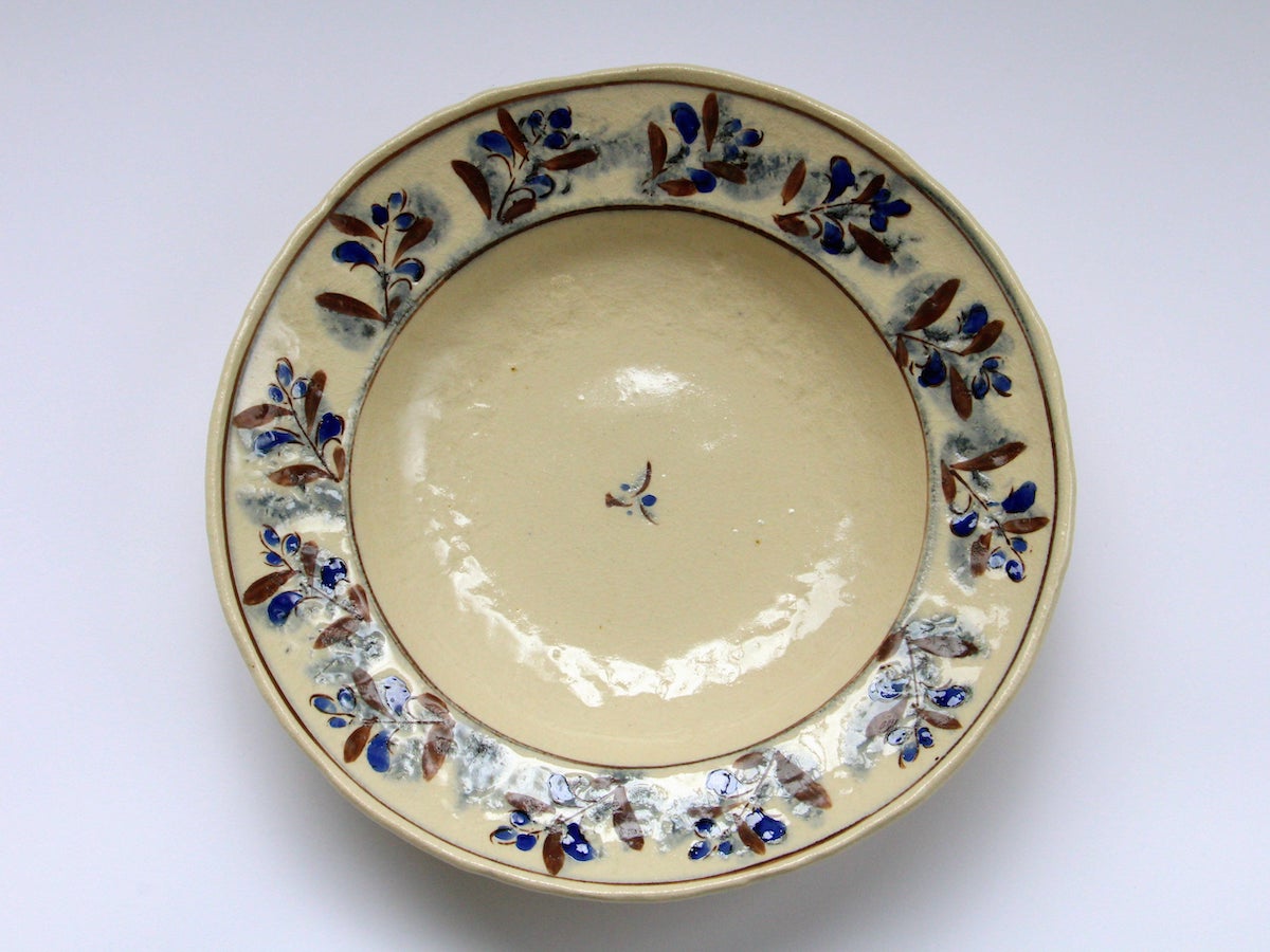 安南青エスニック7.5寸リム鉢【日比野正明】