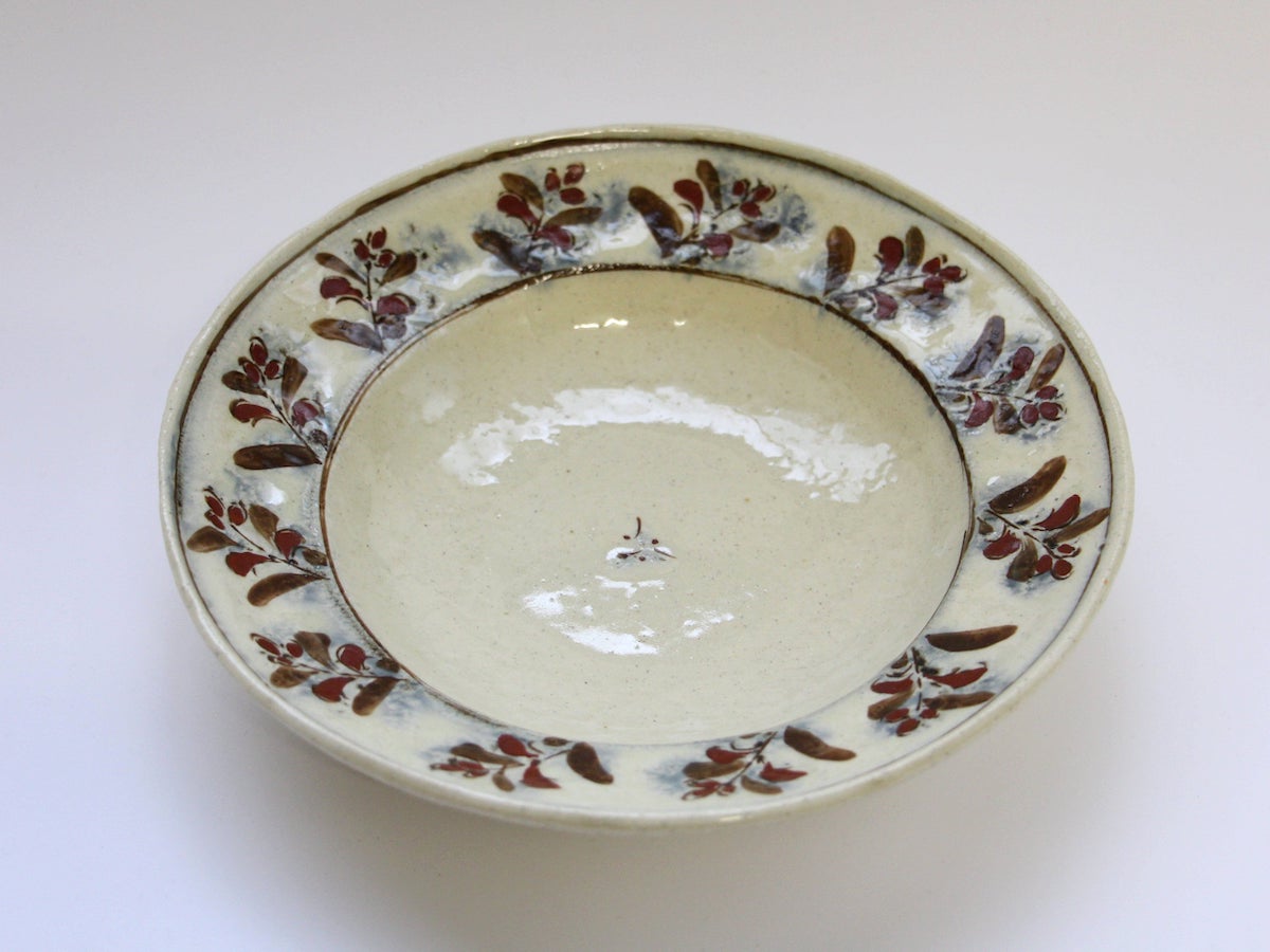 安南赤エスニック7.5寸リム鉢【日比野正明】