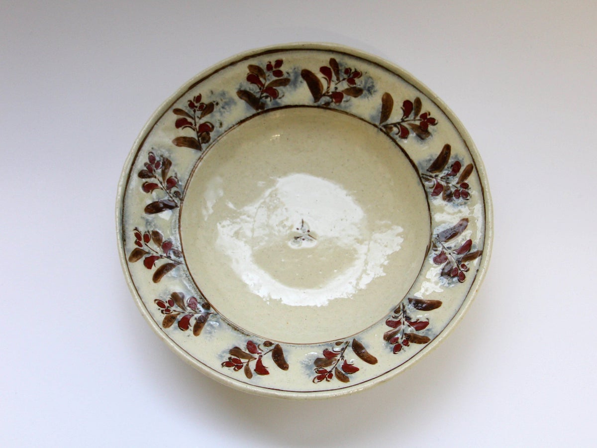 安南赤エスニック7.5寸リム鉢【日比野正明】