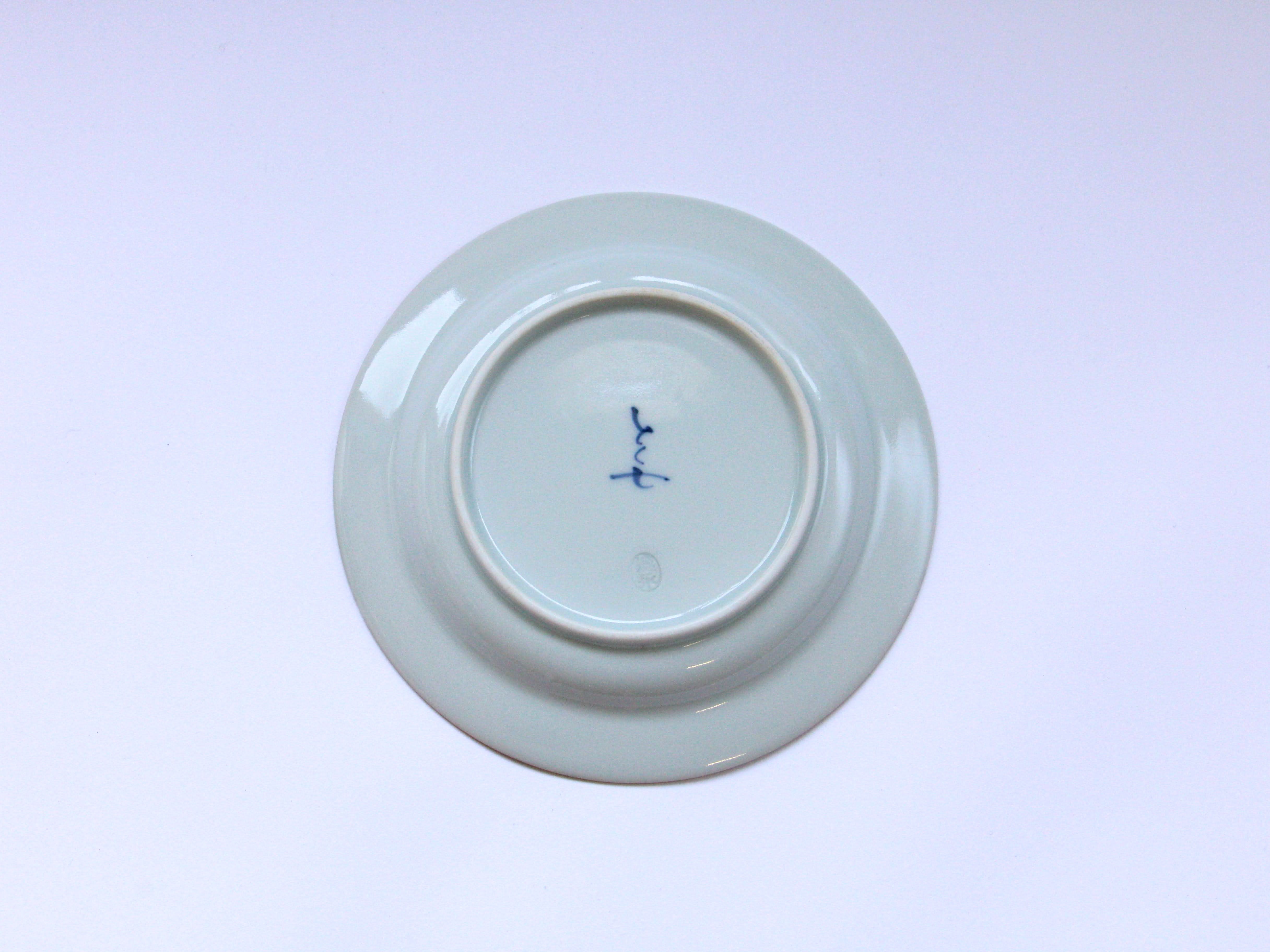 つる花唐草リムプレート赤 小【徳七窯】