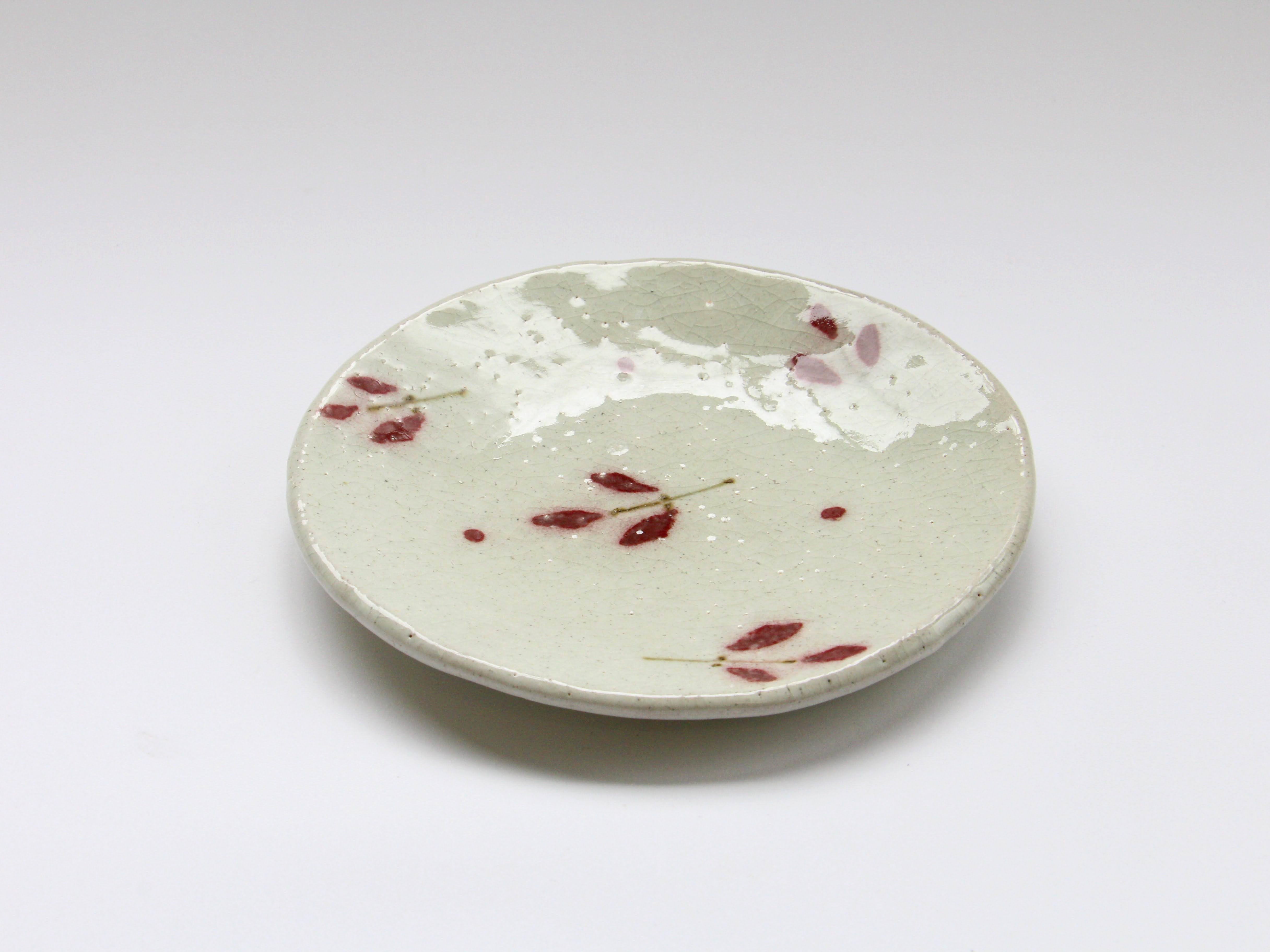 赤葉タタラ5寸皿【巌陶房】